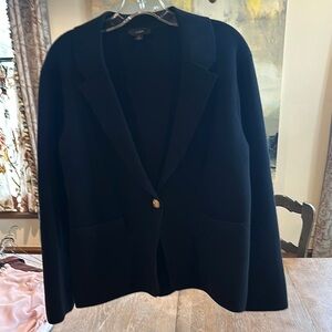 J. Crew Black Knit One Button Jacket